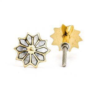 Brass and Shell Flower Knob Brass and Shell Flower Knob