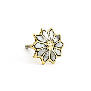 Brass and Shell Flower Knob Brass and Shell Flower Knob
