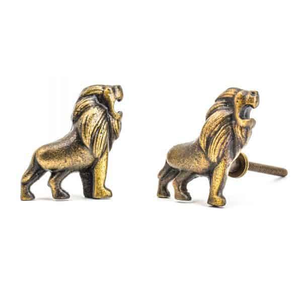 Antique Gold Lion Knob - Antique Gold Lion Knob