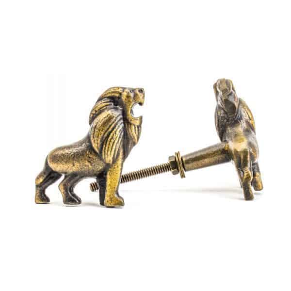 Antique Gold Lion Knob - Antique Gold Lion Knob