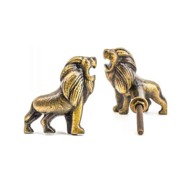 Antique Gold Lion Knob - Antique Gold Lion Knob