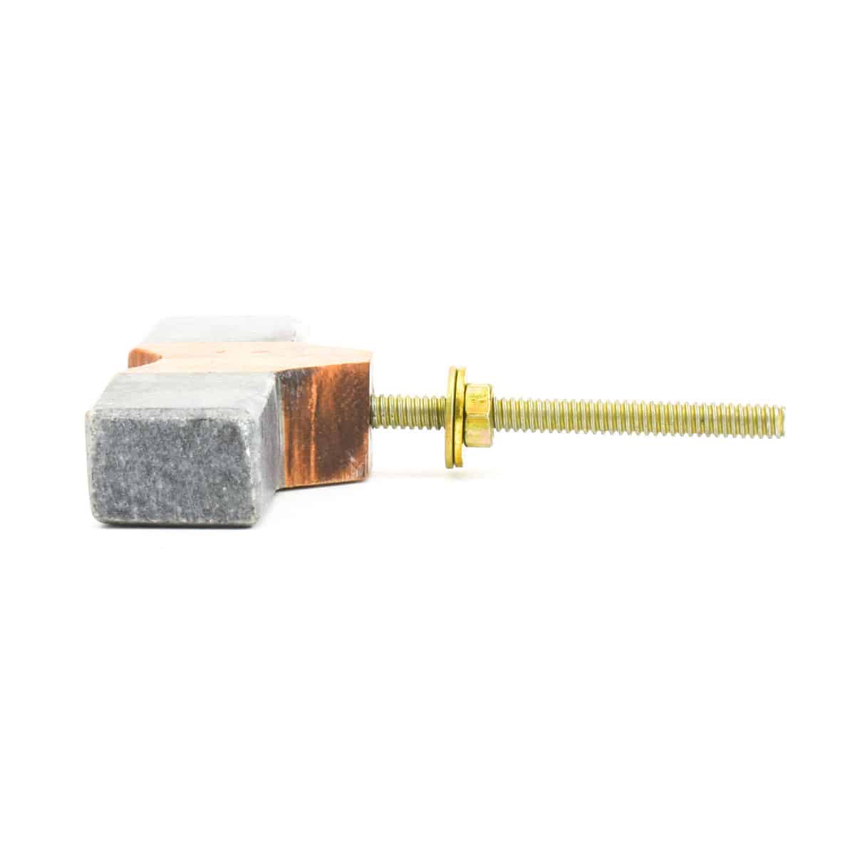 Slim Wedged Grey Marble Pull Bar - Modern Cabinet Hardware.