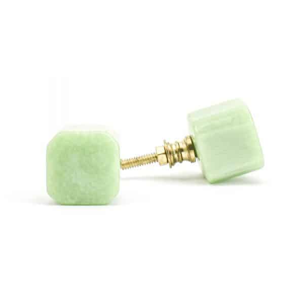 Sage Green Resin Cube Knob - Sage Green Resin Cube Knob