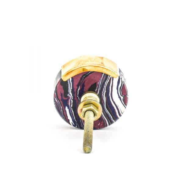 Round Purple Haze Knob with Brass Trim