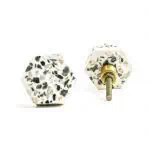 Round Green and Grey Terrazzo Knob - Cabinet Knobs - Round Green and Grey Terrazzo Knob