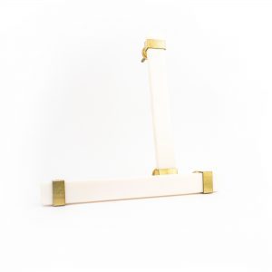 Rectangle White Resin and Brass Handle Rectangle White Resin and Brass Handle