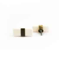 DSC 1716 Cream resin rectangle brass banded pull