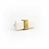 DSC 1717 Cream resin rectangle brass banded pull
