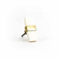 DSC 1718 Cream resin rectangle brass banded pull