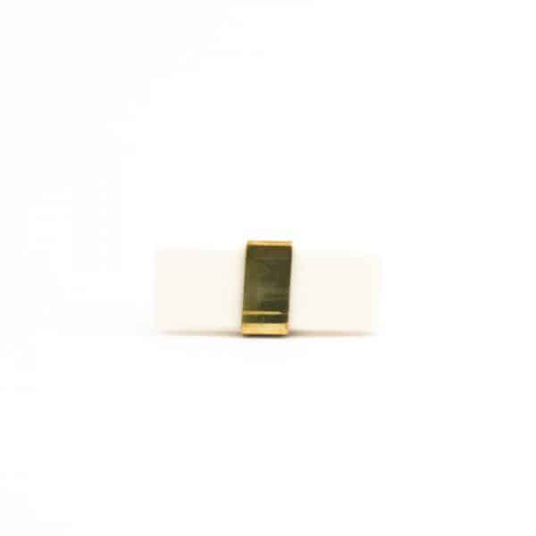 Rectangle White Resin and Brass Pull - Rectangle White Resin and Brass Pull