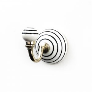 Black and White Striped Wall Hook