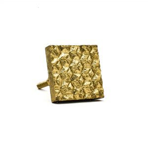Gold Square Chiselled Iron Knob