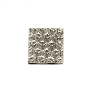 Silver Square Chiselled Iron Knob