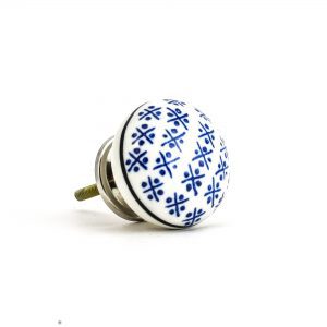 Blue and White Hamptons Ceramic Knob