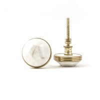 DSC 3350 white marble prism and brass casing knob
