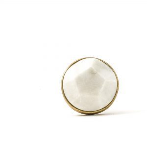 Marble and Brass Pentagon Knob