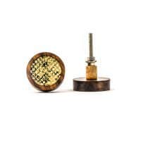 DSC 3416 Gold fish scale round wood knob