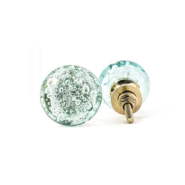 Blue Bubbled Glass Knob - Blue Bubbled Glass Knob
