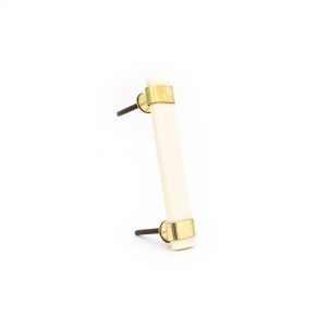 Creamy White Resin and Brass Handle