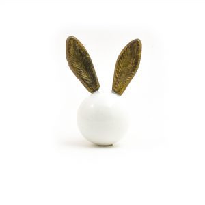 Glass and Antique Gold Bunny Knob
