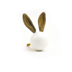 Glass and Antique Gold Bunny Knob