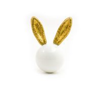 DSC 3694 gold rabbit and white glass knob