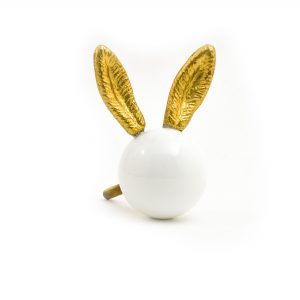 Glass and Gold Bunny Knob