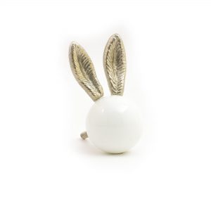 Glass and Silver Bunny Knob