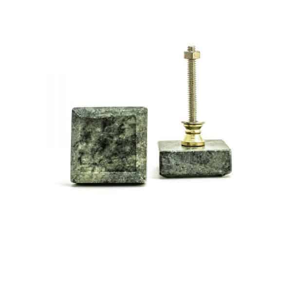 Square Green Granite Knob