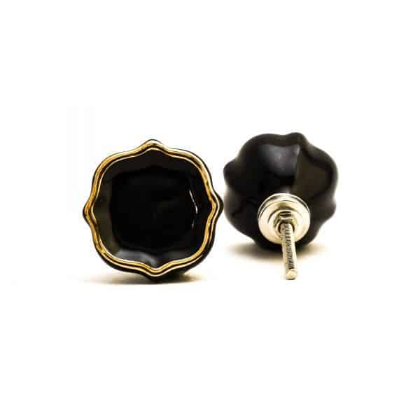 Black and Gold Emblem Knob