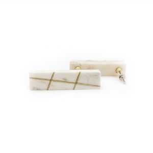 Marble and Brass Double Cross Handle
