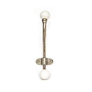 White Ceramic and Silver Wall Hook