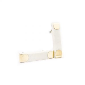 White Marble and Brass Arch Handle White Marble and Brass Arch Handle