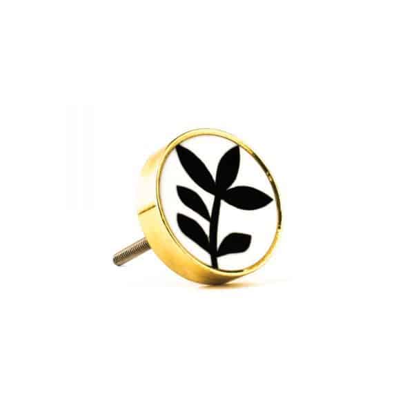 Gold Monochrome Leaf Knob