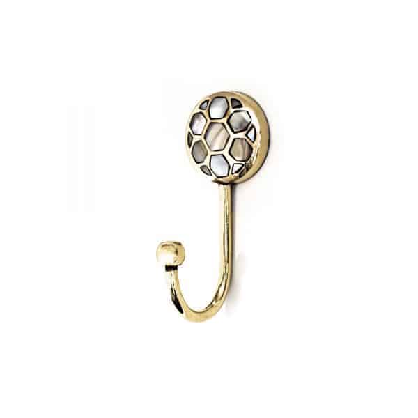 Small Gold and Pearl Honeycomb Wall Hook
