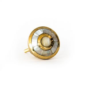 Black Brass Eye Shell Knob