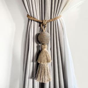 Jute and Silver Tassel Curtain Tie Back