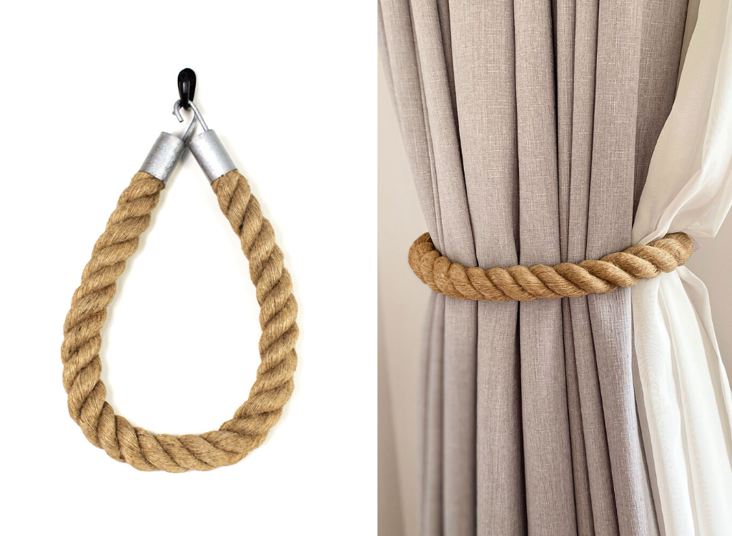 jute tie back wall hook - Hot Product Drop: New Curtain Tie Backs & Wall Hooks