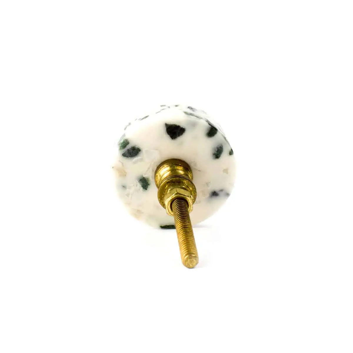 White Marble and Brass Oblong Pull - Drawer Pulls - White Marble and Brass Oblong Pull