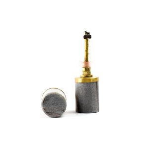 Grey Marble and Brass Cylinder Knob