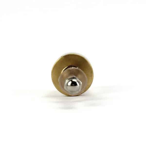 White Marble and Brass Cylinder Knob