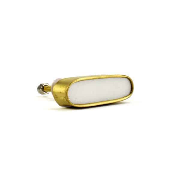White Marble and Brass Oblong Pull