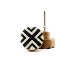 Black and White Intersection Knob 2 Black and W 300x300 - Shop for Cabinet Handles, Cabinet Pulls & Wall Hooks