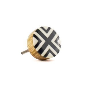Black and White Intersection Knob 6 Black and W 300x300 - Shop for Cabinet Handles, Cabinet Pulls & Wall Hooks