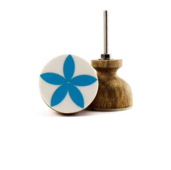 Blue Flower Bowl Knob - Blue Flower Bowl Knob