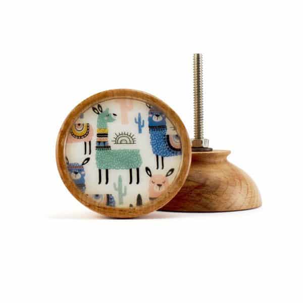 Llama Wooden Knob - Llama Wooden Knob