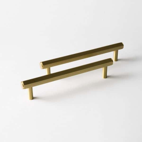 Pienza - Brushed Gold Brass Hex Handle - Brushed Gold Brass Hex Handle