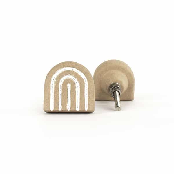Raw Biscuit Ceramic Arch Knob - Raw Biscuit Ceramic Arch Knob