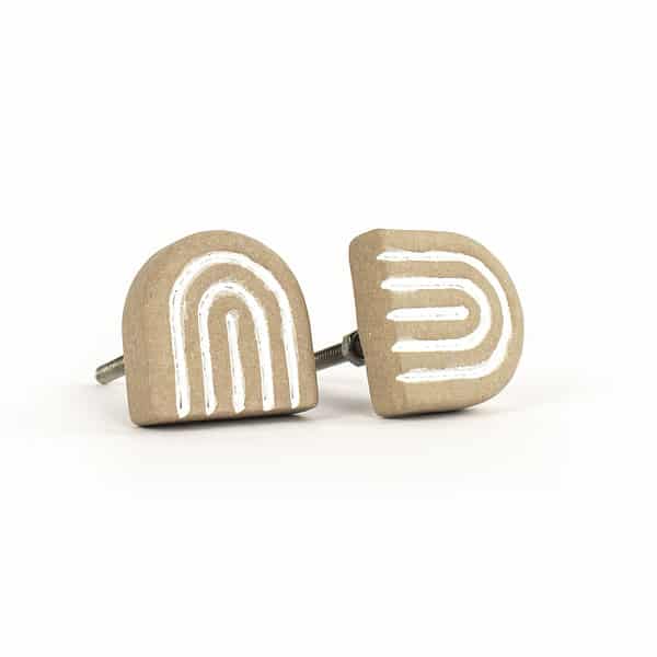 Raw Biscuit Ceramic Arch Knob - Raw Biscuit Ceramic Arch Knob