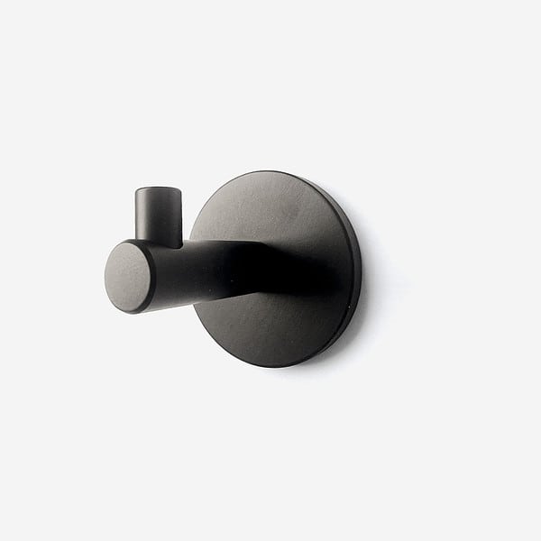 Izki - Matte Black Brass Wall Hook - Izki Matte Black Brass Wall Hook